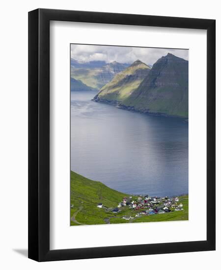 Village of Funningur, Leiriksfjordur and the island Kalsoy, Denmark-Martin Zwick-Framed Photographic Print