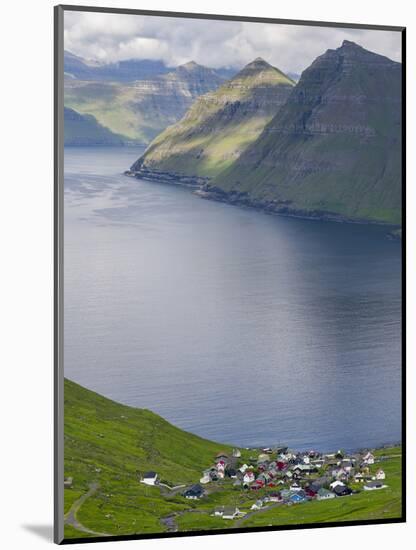 Village of Funningur, Leiriksfjordur and the island Kalsoy, Denmark-Martin Zwick-Mounted Photographic Print