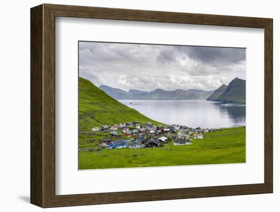 Village of Funningur, Leiriksfjordur and the island Kalsoy, Denmark-Martin Zwick-Framed Photographic Print