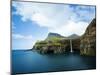 Village of Gasadalur Overlooked by the 612M Heinanova Mountain, Vagar Island, Faroe Islands, Denmar-Kimberley Coole-Mounted Photographic Print