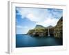 Village of Gasadalur Overlooked by the 612M Heinanova Mountain, Vagar Island, Faroe Islands, Denmar-Kimberley Coole-Framed Photographic Print