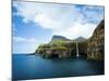 Village of Gasadalur Overlooked by the 612M Heinanova Mountain, Vagar Island, Faroe Islands, Denmar-Kimberley Coole-Mounted Photographic Print