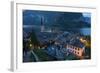 Village of Hallstatt Illuminated at Dusk, Hallstattersee, Oberosterreich (Upper Austria)-Doug Pearson-Framed Photographic Print