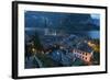 Village of Hallstatt Illuminated at Dusk, Hallstattersee, Oberosterreich (Upper Austria)-Doug Pearson-Framed Photographic Print