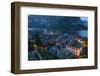 Village of Hallstatt Illuminated at Dusk, Hallstattersee, Oberosterreich (Upper Austria)-Doug Pearson-Framed Photographic Print