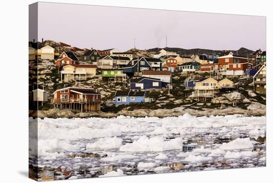 Village of Ilulissat as Seen from the Pack Ice, Disko Bay, Greenland-Fran?oise Gaujour-Stretched Canvas