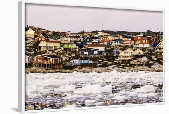 Village of Ilulissat as Seen from the Pack Ice, Disko Bay, Greenland-Fran?oise Gaujour-Framed Photographic Print