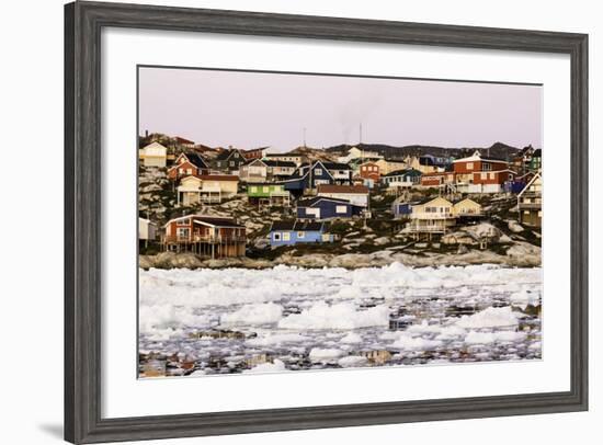 Village of Ilulissat as Seen from the Pack Ice, Disko Bay, Greenland-Fran?oise Gaujour-Framed Photographic Print