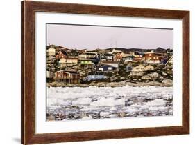 Village of Ilulissat as Seen from the Pack Ice, Disko Bay, Greenland-Fran?oise Gaujour-Framed Photographic Print