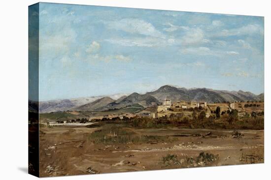 Village of Lauris, in Vaucluse on the Banks of the River Durance, 1868-Paul Camille Guigou-Stretched Canvas