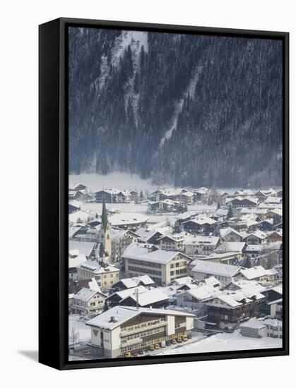 Village of Mayrhofen Ski Resort, Zillertal Valley, Austrian Tyrol, Austria-Christian Kober-Framed Stretched Canvas