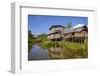 Village of Nam Pan, Stilt Houses, Inle Lake, Shan State, Myanmar (Burma), Asia-Nathalie Cuvelier-Framed Photographic Print