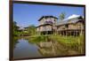 Village of Nam Pan, Stilt Houses, Inle Lake, Shan State, Myanmar (Burma), Asia-Nathalie Cuvelier-Framed Photographic Print