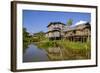 Village of Nam Pan, Stilt Houses, Inle Lake, Shan State, Myanmar (Burma), Asia-Nathalie Cuvelier-Framed Photographic Print