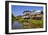 Village of Nam Pan, Stilt Houses, Inle Lake, Shan State, Myanmar (Burma), Asia-Nathalie Cuvelier-Framed Photographic Print