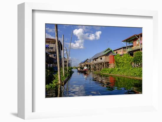 Village of Nam Pan, Stilt Houses, Inle Lake, Shan State, Myanmar (Burma), Asia-Nathalie Cuvelier-Framed Photographic Print