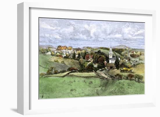 Village of New Boston, New Hampshire, in the 1800s-null-Framed Giclee Print