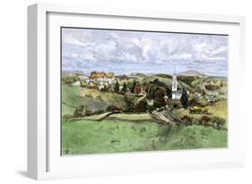 Village of New Boston, New Hampshire, in the 1800s-null-Framed Giclee Print