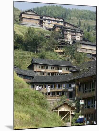 Village of Pin Gan, Longsheng Terraced Ricefields, Guilin, Guangxi Province, China-Angelo Cavalli-Mounted Photographic Print