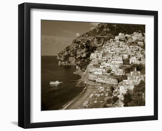 Village of Positano, Amalfi Coast, Campania, Italy-Steve Vidler-Framed Premium Photographic Print