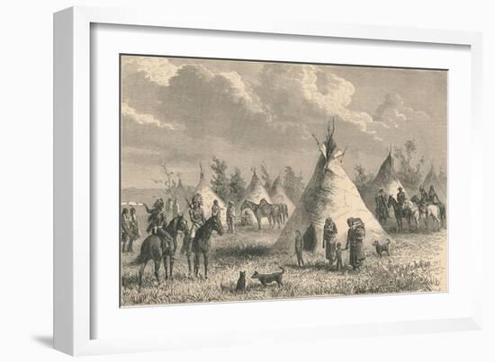 Village of Prairie Indians, C19th Century-null-Framed Giclee Print