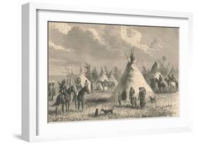 Village of Prairie Indians, C19th Century-null-Framed Giclee Print