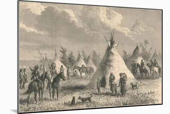 Village of Prairie Indians, C19th Century-null-Mounted Giclee Print