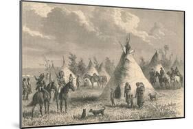 Village of Prairie Indians, C19th Century-null-Mounted Giclee Print
