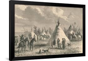 Village of Prairie Indians, C19th Century-null-Framed Giclee Print