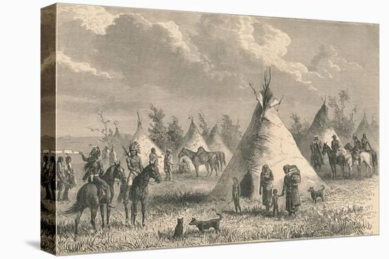 Village of Prairie Indians, C19th Century-null-Stretched Canvas