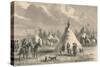 Village of Prairie Indians, C19th Century-null-Stretched Canvas