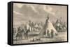 Village of Prairie Indians, C19th Century-null-Framed Stretched Canvas