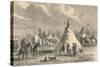 Village of Prairie Indians, C19th Century-null-Stretched Canvas