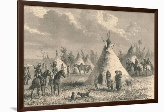 Village of Prairie Indians, C19th Century-null-Framed Giclee Print