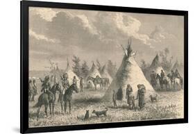 Village of Prairie Indians, C19th Century-null-Framed Giclee Print