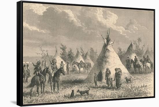 Village of Prairie Indians, C19th Century-null-Framed Stretched Canvas