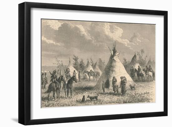 Village of Prairie Indians, C19th Century-null-Framed Premium Giclee Print