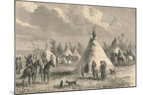 Village of Prairie Indians, C19th Century-null-Mounted Giclee Print