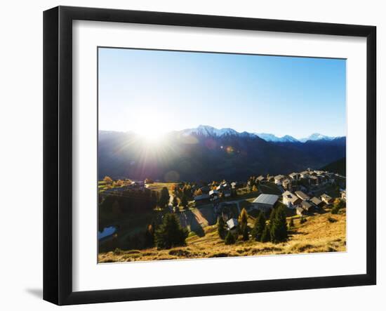 Village of Riederalp, Jungfrau-Aletsch, UNESCO World Heritage Site, Valais, Swiss Alps, Switzerland-Christian Kober-Framed Photographic Print
