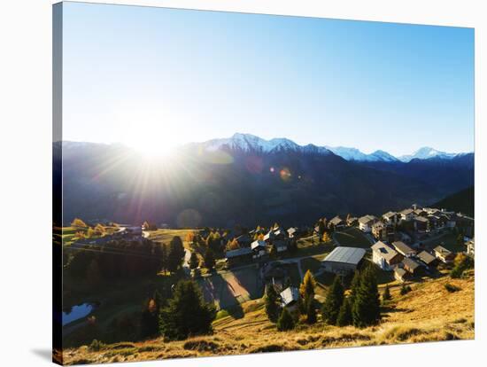 Village of Riederalp, Jungfrau-Aletsch, UNESCO World Heritage Site, Valais, Swiss Alps, Switzerland-Christian Kober-Stretched Canvas