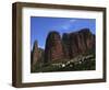 Village of Riglos Below Huge Conglomerate Towers Above the Plains, Northern Aragon, Spain-David Pickford-Framed Photographic Print