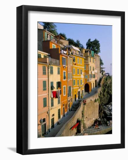 Village of Riomaggiore, Cinque Terre, Unesco World Heritage Site, Liguria, Italy-Bruno Morandi-Framed Photographic Print