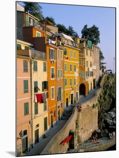 Village of Riomaggiore, Cinque Terre, Unesco World Heritage Site, Liguria, Italy-Bruno Morandi-Mounted Photographic Print