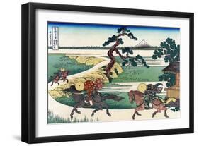 Village of Sekiya at Sumida River-Katsushika Hokusai-Framed Art Print