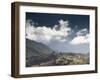 Village of Shingyer Against a Dramatic Backdrop of Mountains and Clouds, Phobjikha Valley, Bhutan, -Lee Frost-Framed Photographic Print