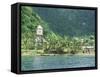 Village of Soufriere and Church from the Sea, Dominica, Windward Islands-Lousie Murray-Framed Stretched Canvas