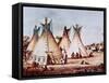 Village of the Kiowa Tribe-Baldwin Mollhausen-Framed Stretched Canvas