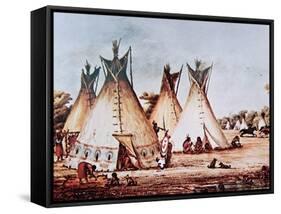 Village of the Kiowa Tribe-Baldwin Mollhausen-Framed Stretched Canvas