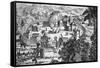 Village of the Susquehanna People, Susquehanna River (Engraving)-American-Framed Stretched Canvas