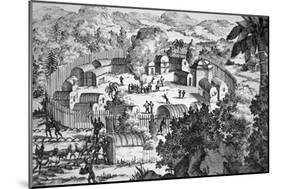 Village of the Susquehanna People, Susquehanna River (Engraving)-American-Mounted Giclee Print